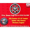 1 jante Vega 6x14 4x108 Alfa 105 Berlina Giulia Coupe Spider GTC matt black/diamond cut