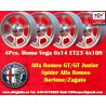 4 cerchi Vega 6x14 4x108 Alfa 105 Berlina Giulia Coupe Spider GTC silver/diamond cut