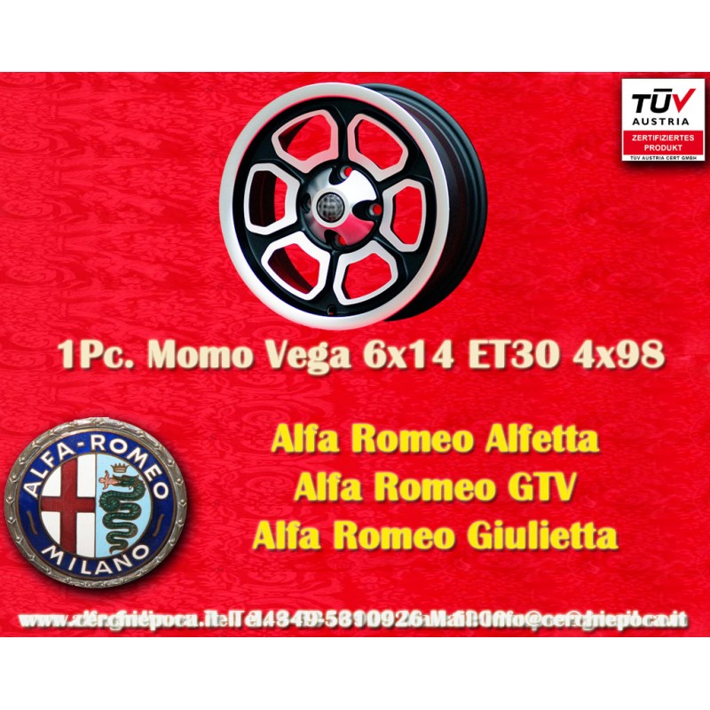 1 cerchio Vega 6x14 4x98 Alfa  Fiat Alfetta Alfetta GT   GTV Alfasud Giulietta 33 75 90 164  FIAT 124 Berlina Coupe Spid