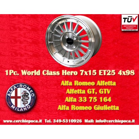 1 cerchio WCHE 7x15 4x98 Alfa Fiat Lancia Alfetta Alfetta GT   GTV 33 75 1.6i 1.8i 2.0TDI 90 164 Giulietta Fiat 124 Coup