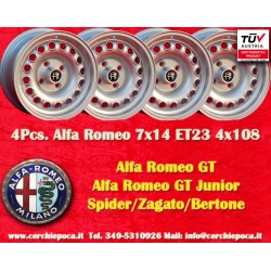 4 Felgen Campagnolo 7x14 4x108 Alfa Romeo 105 Coupe Spider GT GTA GTC Montreal silver