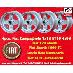 4 cerchi Campagnolo 7x13 4x98 Fiat Lancia Autobianchi 124 Abarth Berlina Coupe Spider 125 127 128 131 X19 A112 Beta Mont