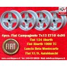 4 Felgen Campagnolo 7x13 4x98 Fiat Lancia Autobianchi 124 Abarth Berlina Coupe Spider 125 127 128 131 X19 A112 Beta Mont