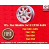 1 Felge Minilite 5x12 4x98 Fiat 126 600 850 silver/diamond cut