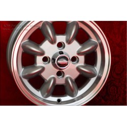 1 cerchio Minilite 5x12 4x98 Fiat 126 600 850 silver/diamond cut