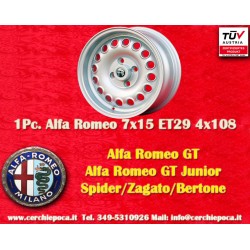 1 cerchio Campagnolo 7x15 4x108 Alfa Romeo 105 Coupe Spider GT GTA GTC Montreal silver