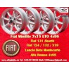 4 cerchi Minilite 7x15 4x98 Fiat 124 Coupe Spider 125 131 132 silver/diamond cut