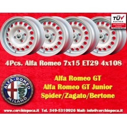 4 wheels Campagnolo 7x15 4x108 Alfa Romeo 105 Coupe Spider GT GTA GTC Montreal silver