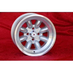 1 wheel Minilite 8x13 4x98 Fiat 124 Spider Coupe X19 silver/diamond cut