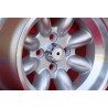 1 wheel Minilite 8x13 4x98 Fiat 124 Spider Coupe X19 silver/diamond cut