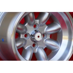 1 wheel Minilite 8x13 4x98 Fiat 124 Spider Coupe X19 silver/diamond cut