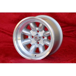 1 wheel Minilite 8x13 4x98 Fiat 124 Spider Coupe X19 silver/diamond cut