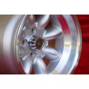 4 Felgen Minilite 8x13 4x98 Fiat 124 Spider Coupe X19 silver/diamond cut