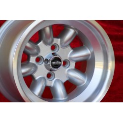 1 wheel Minilite 9x13 4x98 Fiat 124 Spider Coupe X19 silver/diamond cut