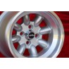 1 cerchio Minilite 9x13 4x98 Fiat 124 Spider Coupe X19 silver/diamond cut