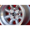 1 wheel Minilite 9x13 4x98 Fiat 124 Spider Coupe X19 silver/diamond cut