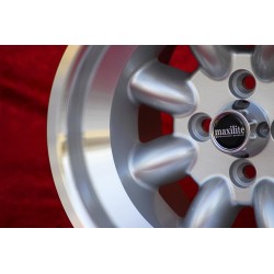 4 wheels Minilite 9x13 4x98 Fiat 124 Spider Coupe X19 silver/diamond cut