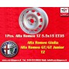 1 Felge TZ 5.5x15 4x108 Alfa Romeo Giulia TI Super 105 -1971 Giulietta 101 750 silver