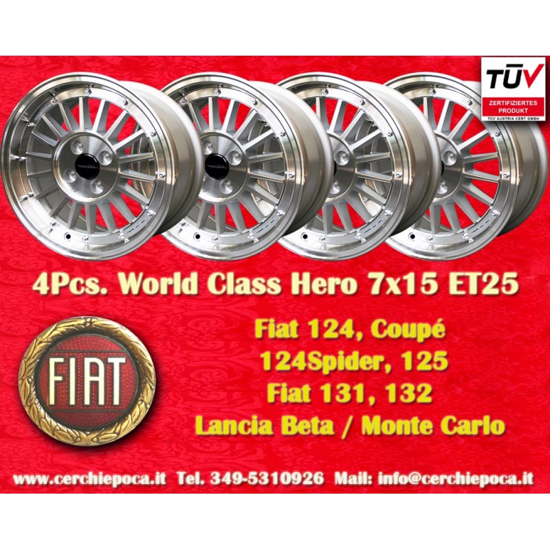 4 cerchi WCHE 7x15 4x98 Alfa Fiat Lancia Alfetta Alfetta GT   GTV 33 75 1.6i 1.8i 2.0TDI 90 164 Giulietta Fiat 124 Coupe