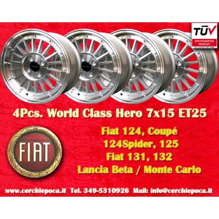 4 Felgen WCHE 7x15 4x98 Alfa Fiat Lancia Alfetta Alfetta GT   GTV 33 75 1.6i 1.8i 2.0TDI 90 164 Giulietta Fiat 124 Coupe