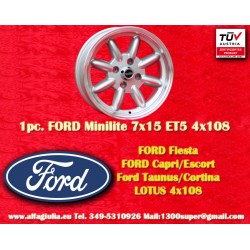 1 wheel Minilite 7x15 4x108...