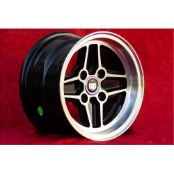 1 cerchio RS 7x13 4x108 Ford Escort Mk1-2 Capri Cortina black/diamond cut