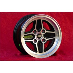 1 wheel RS 7x13 4x108 Ford Escort Mk1-2 Capri Cortina black/diamond cut