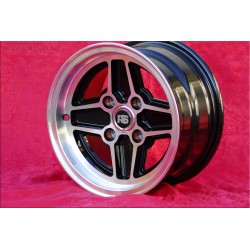 1 cerchio RS 7x13 4x108 Ford Escort Mk1-2 Capri Cortina black/diamond cut