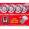 4 cerchi Minilite 5.5x13 + kit dadi KM16  M10X1 5x28 60° 5x130 Honda NSU Honda S600 S800 NSU TT TTS 110 1200C Wankelspid