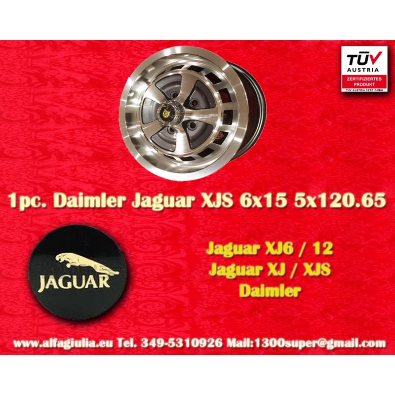 1 Felge XJS 6x15 5x120.65 Jaguar XJ6 12 serie 1-3 XJS anthracite/diamond cut