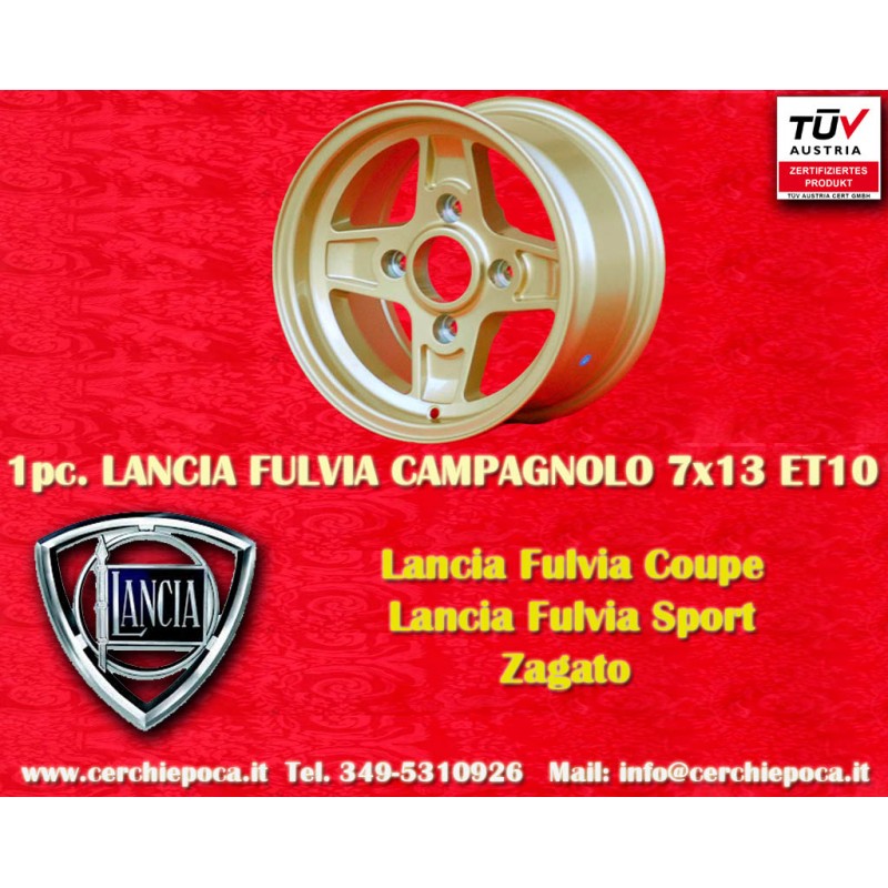 1 cerchio Campagnolo 7x13 4x130 Lancia Fulvia Zagato Coupe gold