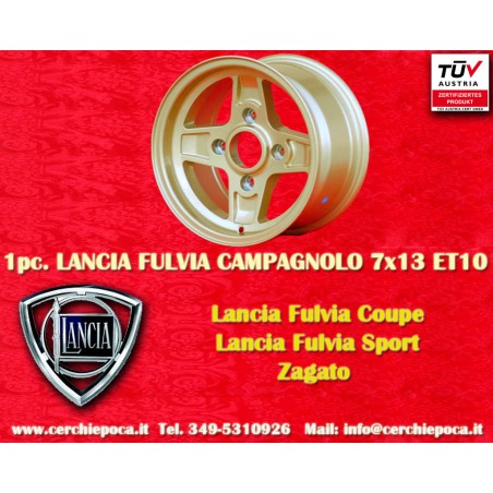 1 cerchio Campagnolo 7x13 4x130 Lancia Fulvia Zagato Coupe gold