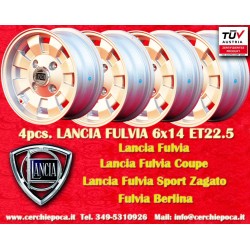 4 cerchi Cromodora CD28 6x14 4x130 Lancia Fulvia 2000 silver