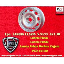 1 Felge TZ 5.5x15 4x130 Lancia Flavia silver