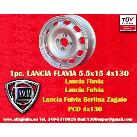 1 jante TZ 5.5x15 4x130 Lancia Flavia silver