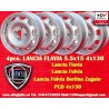 4 jantes TZ 5.5x15 4x130 Lancia Flavia silver