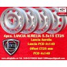 4 cerchi TZ 5.5x15 4x145 Lancia Flaminia silver