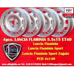 4 cerchi TZ 5.5x15 4x145 Lancia Aurelia serie 1-3 silver