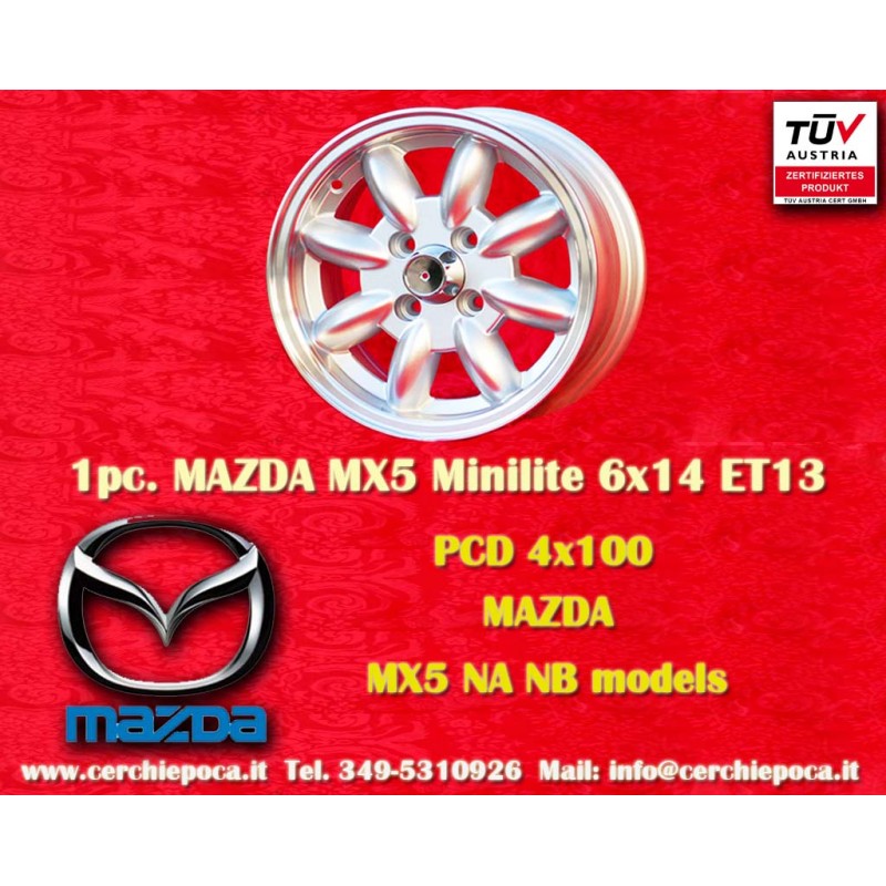 1 wheel Minilite 6x14 4x100 BMW Opel 1502-2002 1500-2000tii 2000C CA CS 3 E21 E30   Opel Kadett B-C Manta Ascona A-B GT 