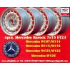 4 cerchi Barock 7x15 5x112 Mercedes w107 w108 w109 w113 w114 w115 w116 w123 w124 w126 silver