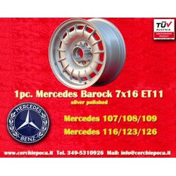 1 Felge Barock 7x16 5x112 Mercedes w107 w108 w109 w116 w123 w126 silver