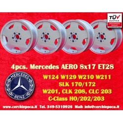 4 cerchi Aero 8x17 5x112 Mercedes w107 w108 w109 w116 w123 w126 w129 silver/diamond cut