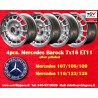 4 cerchi Barock 7x16 5x112 Mercedes w107 w108 w109 w116 w123 w126 silver/polished