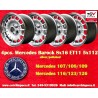 4 cerchi Barock 8x16 5x112 Mercedes w107 w108 w109 w116 w123 w126 silver/polished