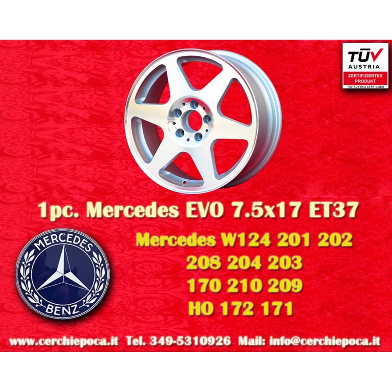 1 jante Evo 7.5x17 5x112 Mercedes Audi Mercedes 124 129 140 201 202 203 204 207 208 209 210 211 212 170 171 172 HO Audi 