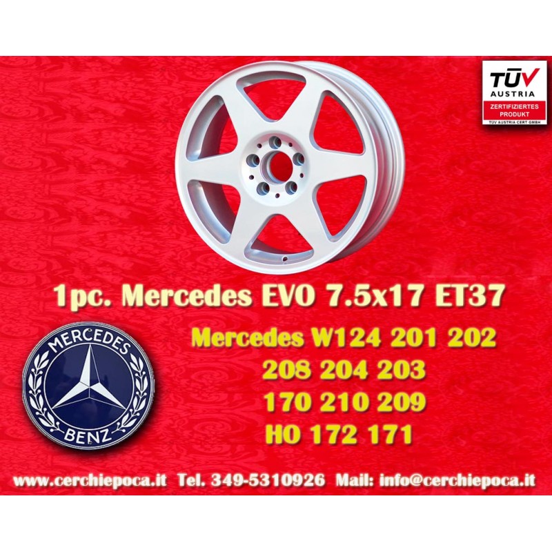 1 jante Evo 7.5x17 5x112 Mercedes Audi Mercedes 124 129 140 201 202 203 204 207 208 209 210 211 212 170 171 172 HO Audi 