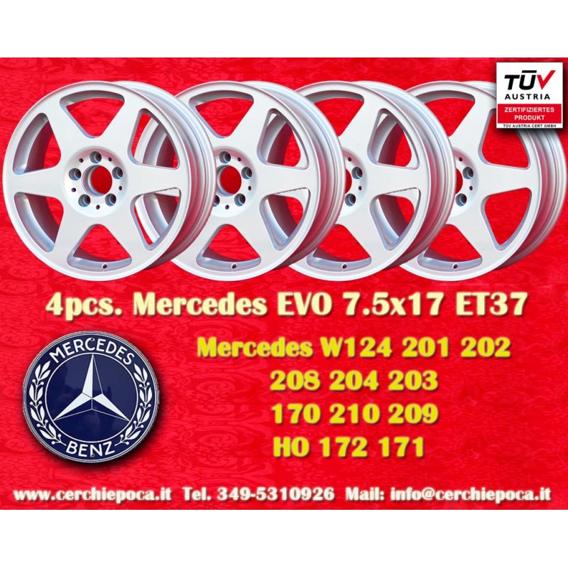 4 cerchi Evo 7.5x17 5x112 Mercedes Audi Mercedes 124 129 140 201 202 203 204 207 208 209 210 211 212 170 171 172 HO Audi