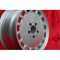 4 wheels Gullideckel 7x15 5x112 Mercedes w107 w116 w123 w124 w126 w201 w202 w210 HO silver