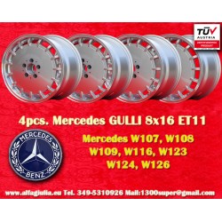 1 cerchio Gullideckel 8x16 5x112 Mercedes w107 w108 w109 w116 w123 w126 silver/diamond cut