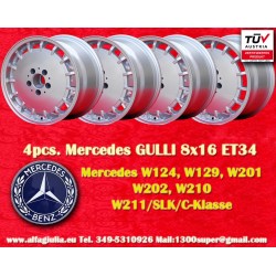 4 jantes Gullideckel 8x16 5x112 Mercedes w124 w129 w201 w202 w203 w208 w210 HO w170 silver